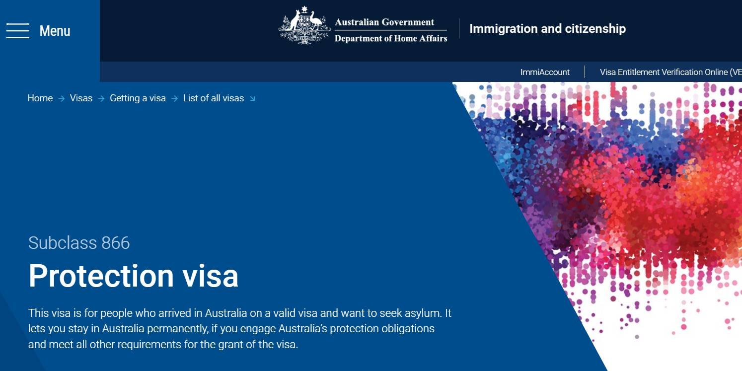 website protection visa australia